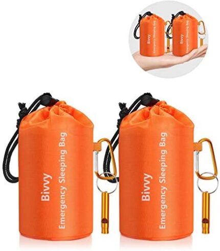 Timok Emergency Sleeping Bags Thermal-Emergency-Blankets Ultralight Space Blankets Survival Waterproof Bivy Sack Multi-Purpose Survival Gear for Hiking, Camping, First Aid Kits, Outdoor Survival Gear